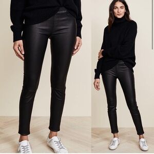 Helmut Lang Lambskin Black Leather Leggings Size 6